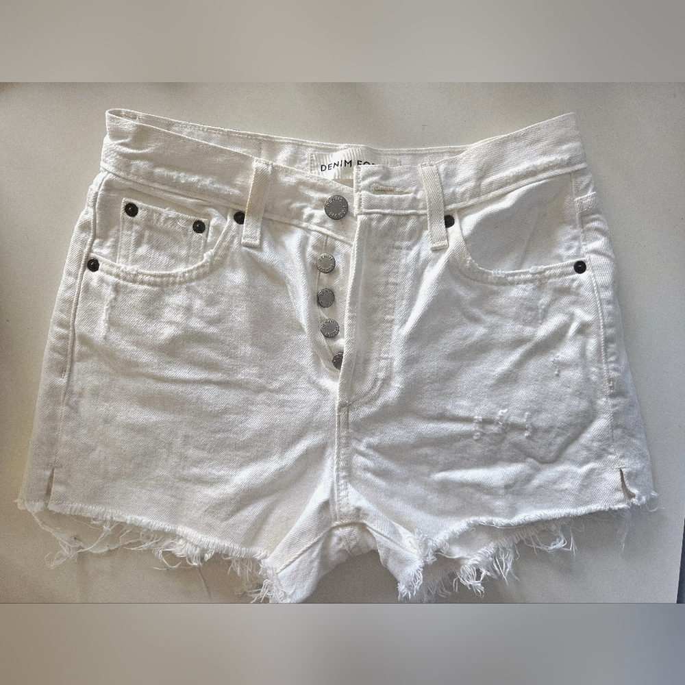 Denim Forum White Jean Shorts